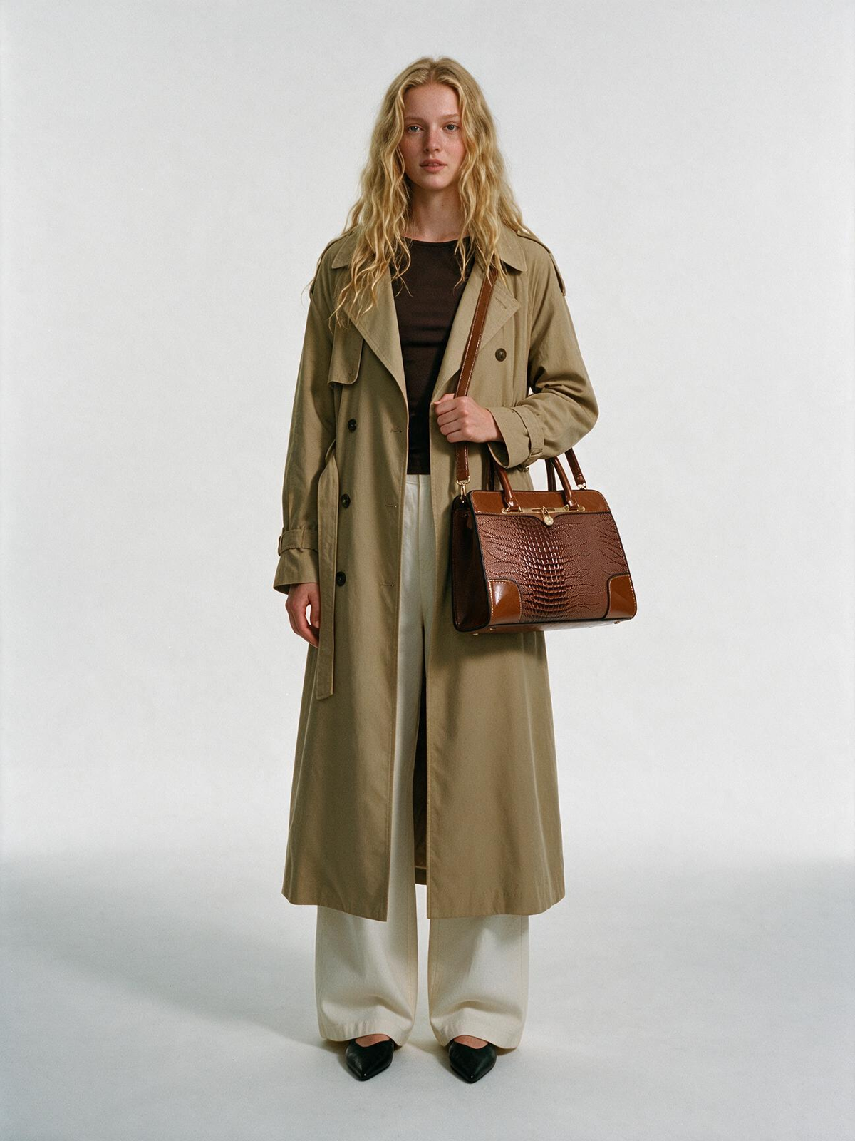 Croc Top-Handle Bag