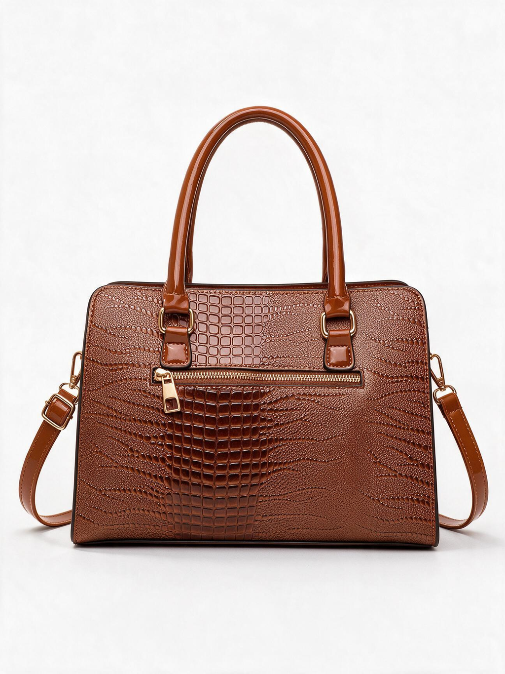 Croc Top-Handle Bag