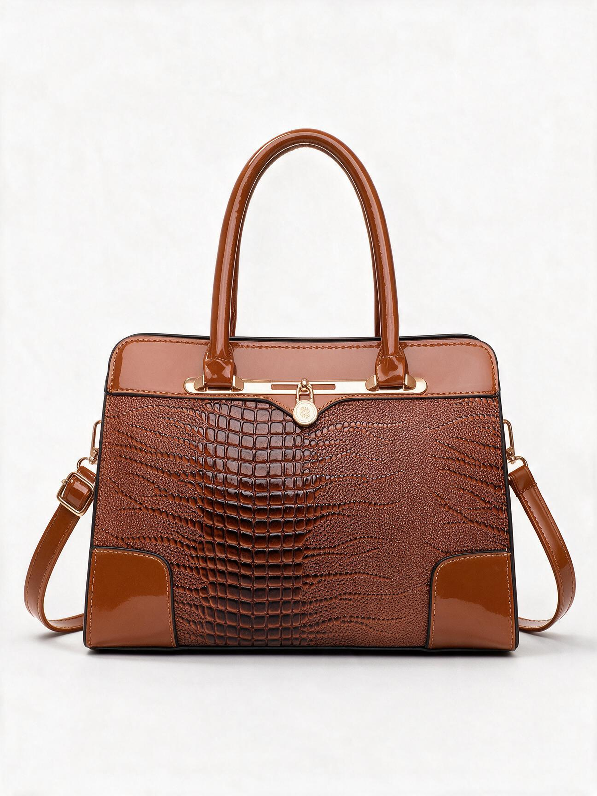 Croc Top-Handle Bag