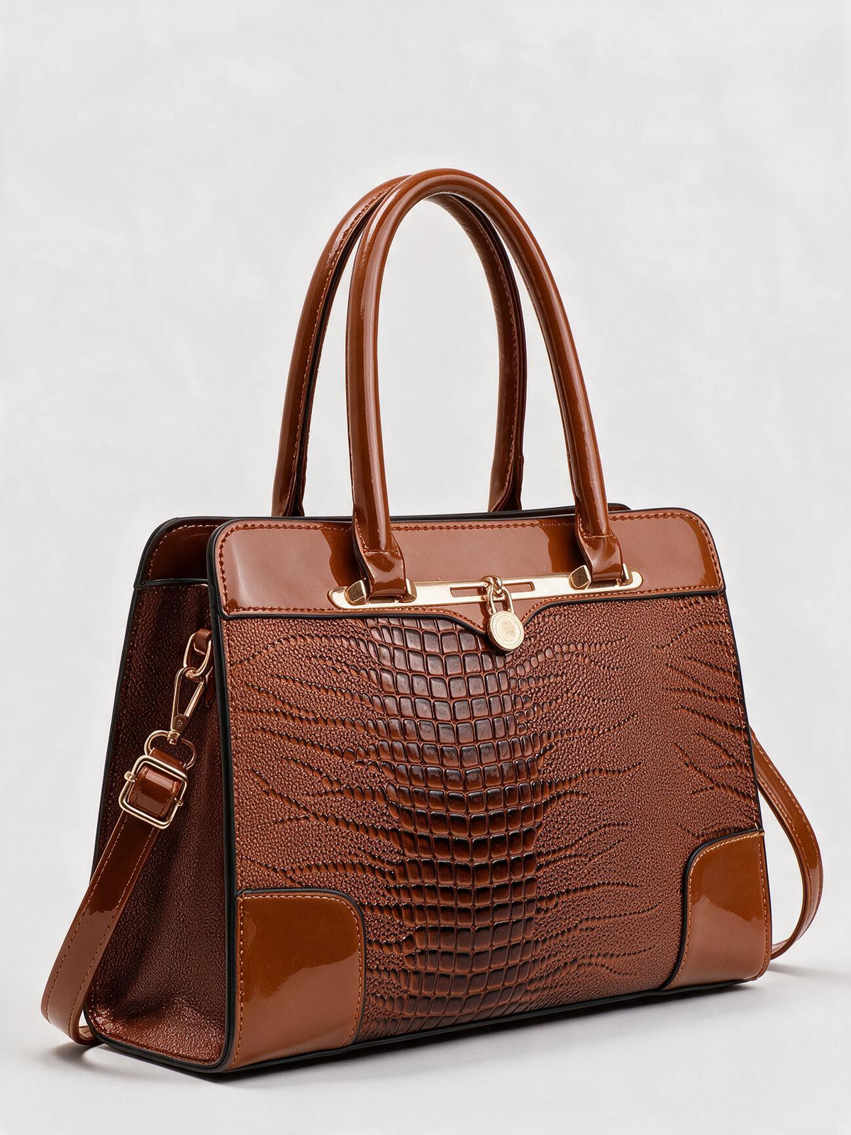 Croc Top-Handle Bag