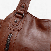 Brown Vegan Leather Tote Bag