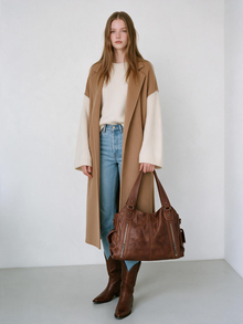 Brown Vegan Leather Tote Bag