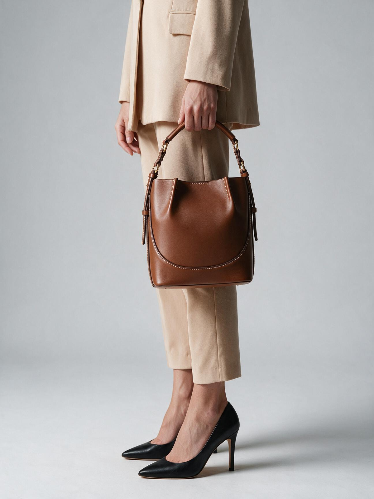 Vegan Leather Bucket Bag