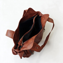 Brown Vegan Leather Tote Bag