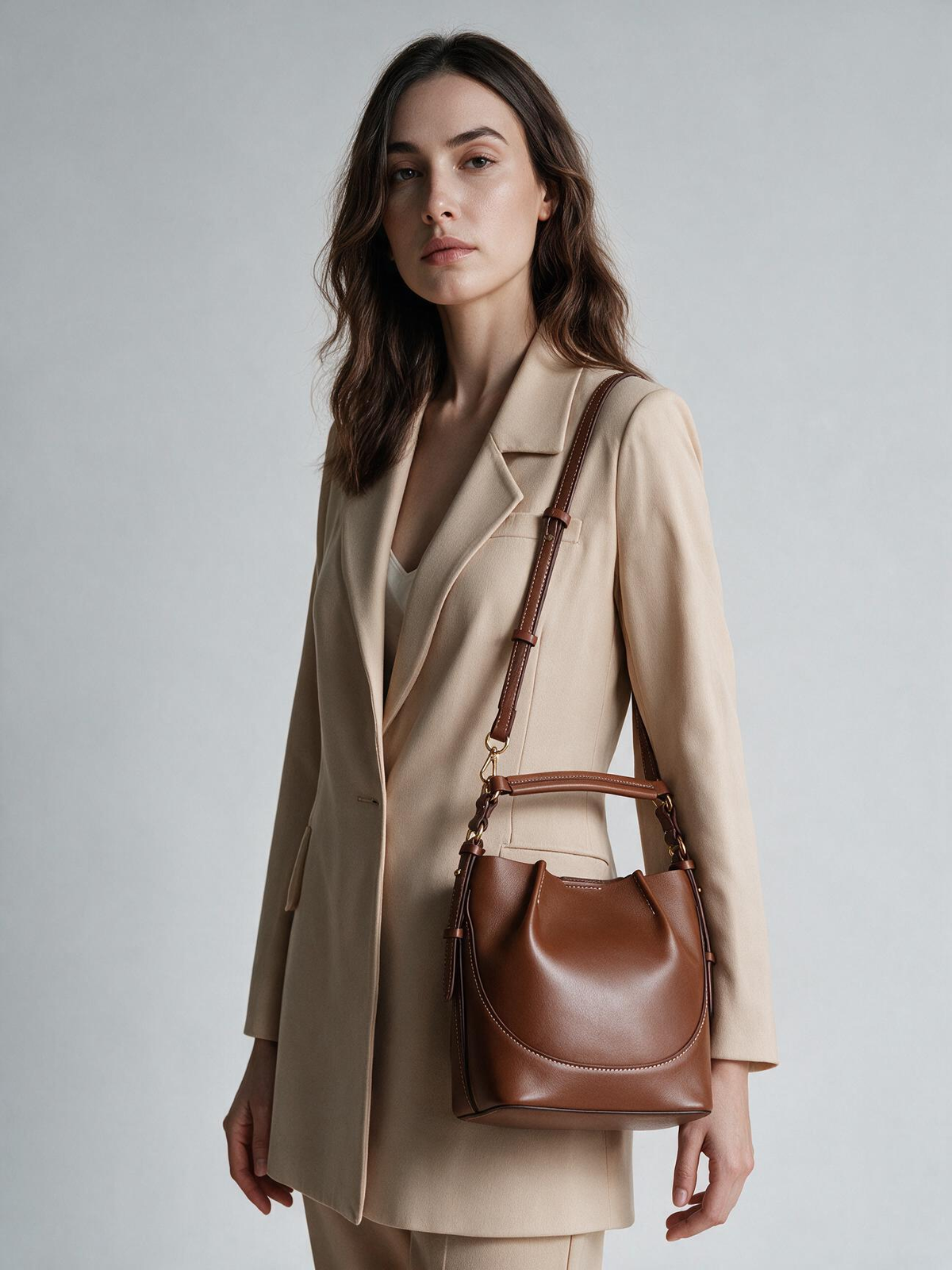 Vegan Leather Bucket Bag