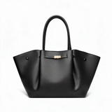 Black Winged Faux Leather Shoulder Tote